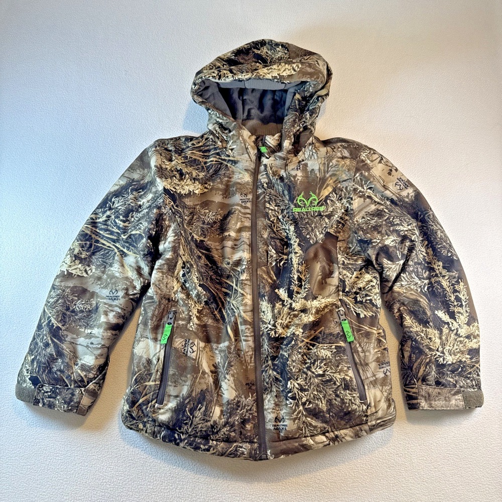 Realtree Youth Large Camo Hooded Hunting Jacket Full Zip Style 2450